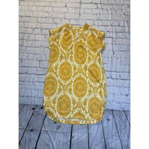 Uncle Frank By Anthropology mandarin collar Yellow Linin  dress Size M